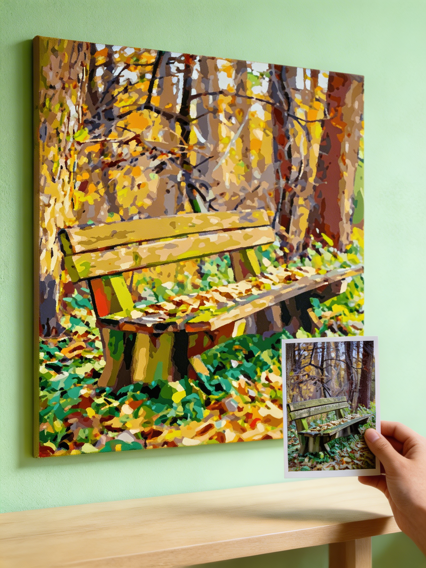 Exemple de réalisation de toile personnalisée peinte.