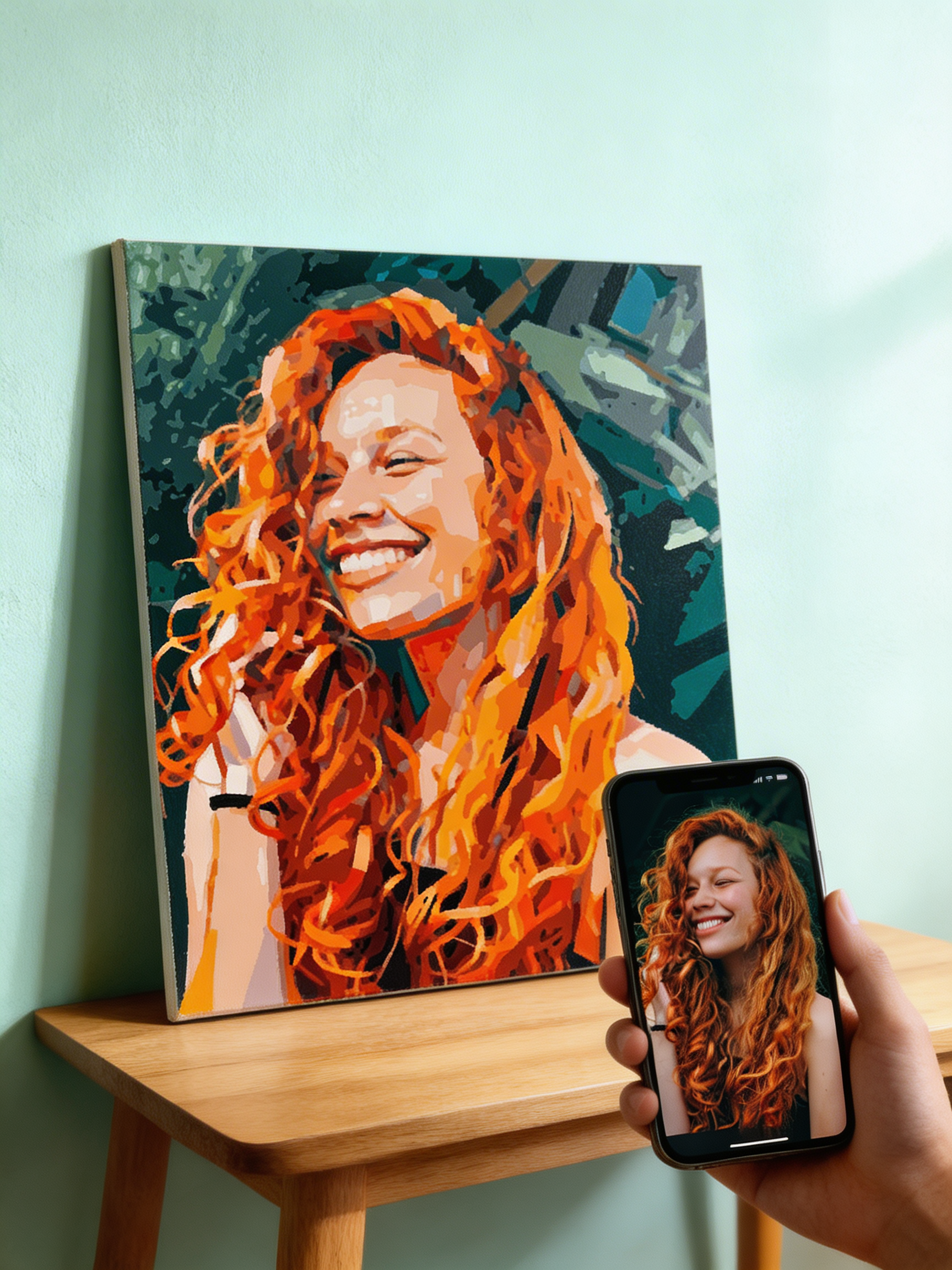 Exemple de réalisation de toile personnalisée peinte.