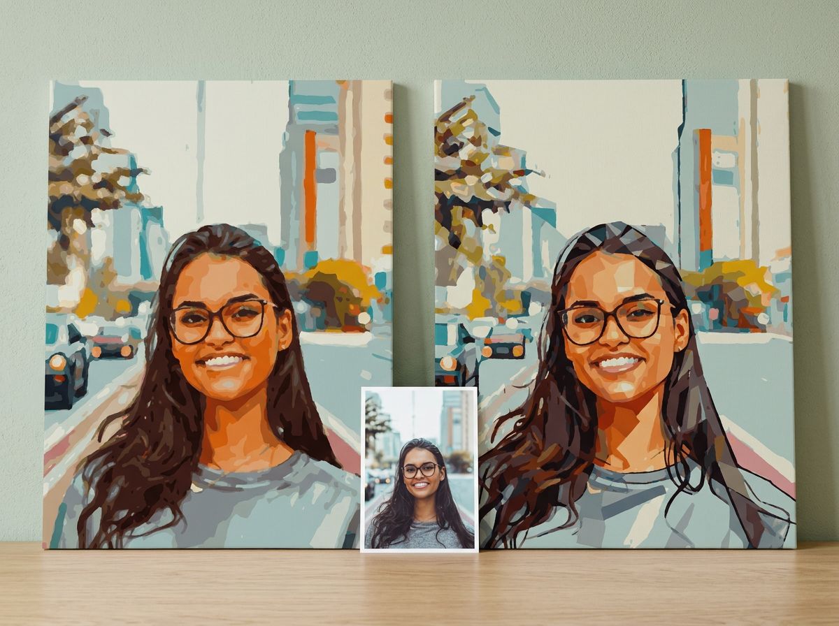 Exemple de réalisation de toile personnalisée peinte.