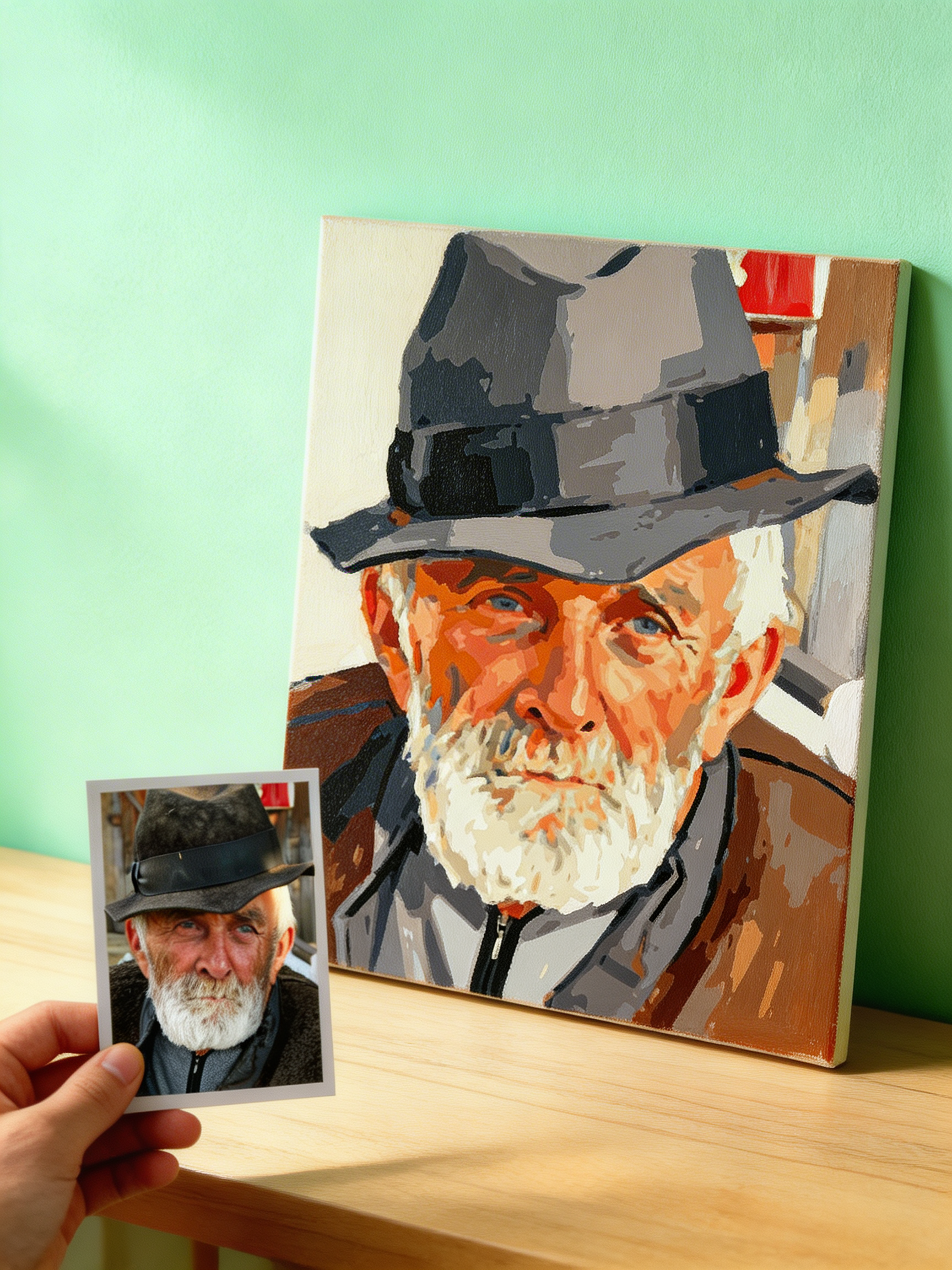 Exemple de réalisation de toile personnalisée peinte.